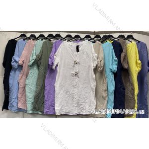 Šaty letné krátky rukáv dámske nadrozmer (48/50/52 ONE SIZE) TALIANSKA MÓDA IMC26149