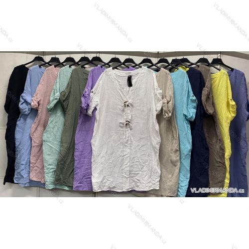 Šaty letné krátky rukáv dámske nadrozmer (48/50/52 ONE SIZE) TALIANSKA MÓDA IMC26149