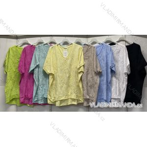 Tričko krátky rukáv dámske nadrozmer (48/50/52 ONE SIZE) TALIANSKA MÓDA IMC26150