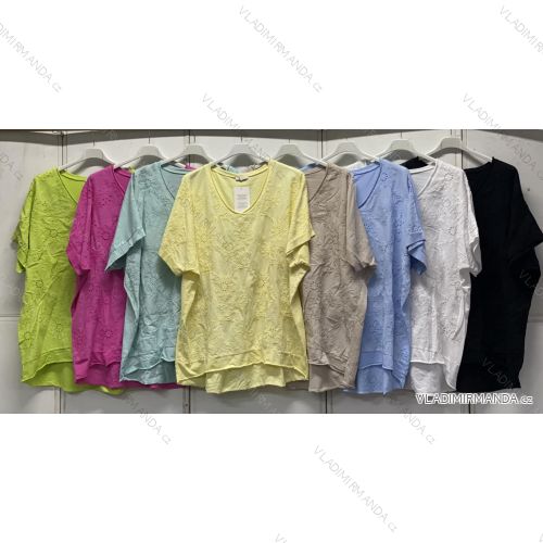 Tričko krátky rukáv dámske nadrozmer (48/50/52 ONE SIZE) TALIANSKA MÓDA IMC26150