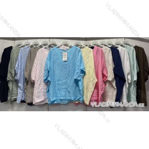 Tričko krátky rukáv dámske nadrozmer (48/50/52 ONE SIZE) TALIANSKA MÓDA IMC26151