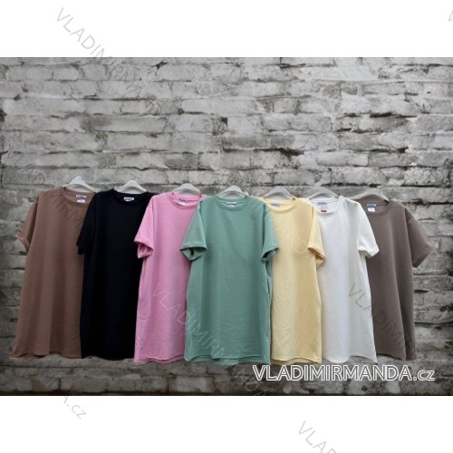 Šaty klasik voľnočasové letný krátky rukáv dámske (48/50/52 ONE SIZE) TALIANSKA MÓDA IMD26064 khaki 48/50/52