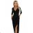 Šaty elegantní dlouhé zavinovací výstřih dámské (XS-XL) Polská moda NMC-404-13/DR čierna M