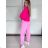 Tepláky/Kalhoty elegantné oversize dlhé dámske (S/M/L ONE SIZE) TALIANSKA MÓDA IMD26003/DUR vínová S/M/L