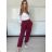 Tepláky/Kalhoty elegantné oversize dlhé dámske (S/M/L ONE SIZE) TALIANSKA MÓDA IMD26003/DUR vínová S/M/L