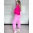 Sveter pletený dlhý rukáv dámsky (S/M/L ONE SIZE) TALIANSKA MÓDA IMWKR26001/DUR S/M/L tmavo ružová