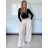 Nohavice elegantní dlhé s páskem dámske SANDRA (S/M/L ONE SIZE) TALIANSKA MÓDA IMPVN262471