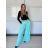 Nohavice elegantní dlhé s páskem dámske SANDRA (S/M/L ONE SIZE) TALIANSKA MÓDA IMPVN262471