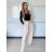 Nohavice elegantní dlhé s páskem dámske SANDRA (S/M/L ONE SIZE) TALIANSKA MÓDA IMPVN262471/DU S/M/L tyrkysová