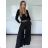 Nohavice elegantní dlhé s páskem dámske SIMONA (S/M/L ONE SIZE) TALIANSKA MÓDA IMPVN2625882/DU S/M/L čierna