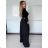 Nohavice elegantní dlhé s páskem dámske SIMONA (S/M/L ONE SIZE) TALIANSKA MÓDA IMPVN2625882/DU S/M/L čierna