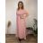 Šaty dlhé elegantný letný krátky rukáv dámske nadrozmer ASTRA (42/44/46 ONE SIZE) TALIANSKA MÓDA IM425422