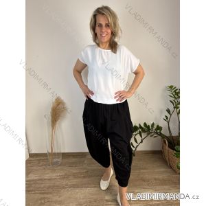 Nohavice dlhé volnočasové dámske nadrozměr VANDA (46/48/50 ONE SIZE) TALIANSKA MÓDA IMSM2600029/DU