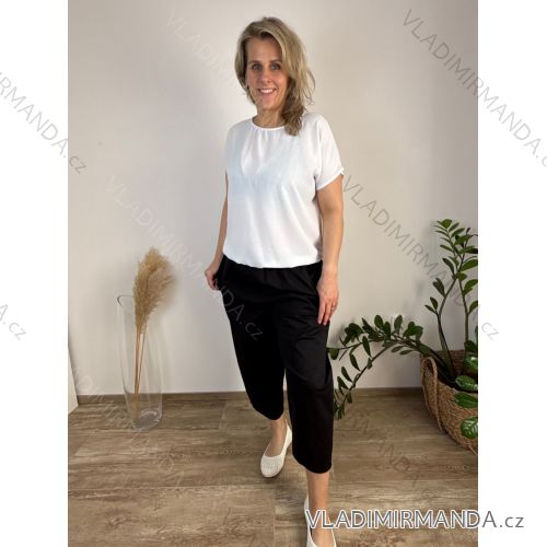 Nohavice dlhé volnočasové dámske nadrozměr DANA (46/48/50 ONE SIZE) TALIANSKA MÓDA IMSM2600027/DU 46/48/50 čierna