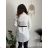 Šaty košeľové zúžené elegantné dámske dlhé (S / M one size) TALIANSKA MÓDA IMT21009 biela S / M