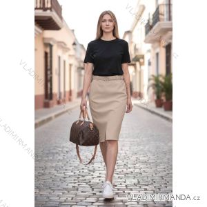 Sukňa stredne dlhá s opaskom dámska nadrozmer (44/46/48 ONE SIZE) TALIANSKA MÓDA IMD26038