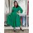 Šaty dlhé košilové 3/4 dlhý rukáv dámske KONSTANCE (S/M/L ONE SIZE) TALIANSKA MÓDA IM5260001/DUR sv. zelená S/M/L