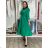 Šaty dlhé košilové 3/4 dlhý rukáv dámske KONSTANCE (S/M/L ONE SIZE) TALIANSKA MÓDA IM5260001/DUR sv. zelená S/M/L