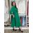 Šaty dlhé košilové 3/4 dlhý rukáv dámske KONSTANCE (S/M/L ONE SIZE) TALIANSKA MÓDA IM5260001/DUR sv. zelená S/M/L