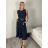 Šaty dlhé elegantné bez rukávov dámske (S/M ONE SIZE) TALIANSKA MÓDA IMPDY25MDUE24796/DUR tm. modrá S/M/L