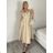 Šaty dlhé košilové 3/4 dlouhý rukáv dámske KONSTANCE  (S/M/L ONE SIZE) TALIANSKA MÓDA IMPDY264885/DUR S/M/L biela