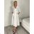 Šaty dlhé košilové 3/4 dlouhý rukáv dámske KONSTANCE  (S/M/L ONE SIZE) TALIANSKA MÓDA IMPDY264885/DUR S/M/L biela