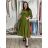 Šaty dlhé košilové 3/4 dlouhý rukáv dámske KONSTANCE  (S/M/L ONE SIZE) TALIANSKA MÓDA IMPDY264885/DUR S/M/L biela