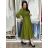 Šaty dlhé košilové 3/4 dlouhý rukáv dámske KONSTANCE  (S/M/L ONE SIZE) TALIANSKA MÓDA IMPDY264885/DUR S/M/L biela
