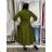 Šaty dlhé košilové 3/4 dlouhý rukáv dámske KONSTANCE  (S/M/L ONE SIZE) TALIANSKA MÓDA IMPDY264885/DUR S/M/L biela