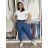 Volnočasové kalhoty s páskem dlhé dámske KARLA (S/M/L ONE SIZE) TALIANSKA MÓDA IMWB26001/DU S/M/L svetlo modrá