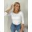 Tričko 3/4 dlhý rukáv dámske (S/M ONE SIZE) TALIANSKA MÓDA IMPDY25HH2321/LS16577/DU S / M biela