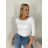 Tričko 3/4 dlhý rukáv dámske (S/M ONE SIZE) TALIANSKA MÓDA IMPDY25HH2321/LS16577/DU S / M biela