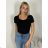 Tričko krátky rukáv dámske (S/M ONE SIZE) TALIANSKA MÓDA IMPDY23LS17135/OX9603/DU S / M biela