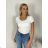 Tričko krátky rukáv dámske (S/M ONE SIZE) TALIANSKA MÓDA IMPDY23LS17135/OX9603/DU S / M biela