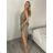 Šaty dlhé letné na ramienka dámske Rebeca (S/M ONE SIZE) TALIANSKA MÓDA IMD23472/DUR žlutá S/M