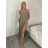Šaty dlhé letné na ramienka dámske Rebeca (S/M ONE SIZE) TALIANSKA MÓDA IMD23472/DUR žlutá S/M