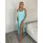 Šaty dlhé letné na ramienka dámske Rebeca (S/M ONE SIZE) TALIANSKA MÓDA IMD23472/DUR žlutá S/M