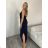 Šaty dlhé letné na ramienka dámske Rebeca (S/M ONE SIZE) TALIANSKA MÓDA IMD23472/DUR žlutá S/M