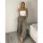 Nohavice lněné volnočasové dámske MODI (S/M/L ONE SIZE) TALIANSKA MÓDA IMSM26001236/DU S/M/L čierna