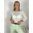 Tričko dlouhý krátký rukáv dámske LATINA(S/M  ONE SIZE) TALIANSKA MÓDA IMPDY2628031/DU S / M svetlozelená