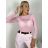 Tričko dlouhý krátký rukáv dámske LATINA(S/M  ONE SIZE) TALIANSKA MÓDA IMPDY2628031/DU S / M svetlozelená