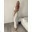 Nohavice letní s opaskom dámske TERNA (S/M/L ONE SIZE) TALIANSKA MÓDA IM426001356/DUR tm. modrá S/M/L