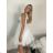 Šaty spoločenské svatební elegantné bez rukávov krátke plesové dámske (S/M/L ONE SIZE) TALIANSKA MÓDA IMM26HB50245/DUR S/M/L biela