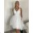 Šaty spoločenské svatební elegantné bez rukávov krátke plesové dámske (M/L) TALIANSKA MÓDA IMM26HB50119