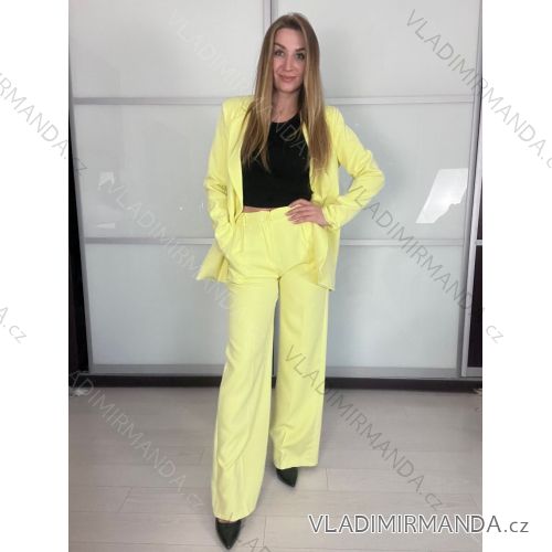Nohavice dlhé elegantné dámske (S/M ONE SIZE) TALIANSKA MÓDA IMPLP2437150090/DU žlutá S/M/L