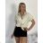 Košeľa krátký rukáv dámska TINA (S/M/L ONE SIZE) TALIANSKA MÓDA IMWKH26001/DUR S/M/L zelená khaki