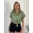 Košeľa krátký rukáv dámska TINA (S/M/L ONE SIZE) TALIANSKA MÓDA IMWKH26001/DUR S/M/L zelená khaki