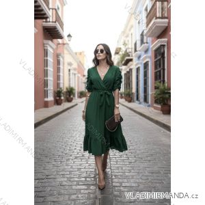 Šaty elegantný krátky rukáv dámske nadrozmer (44/46/48 ONE SIZE) TALIANSKA MÓDA IMD26078