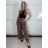 Nohavice dlhé letné dámske SAMBA (S/M/L ONE SIZE) TALIANSKA MÓDA IMWHD260001-1/DUR S/M/L hnedá