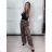 Nohavice dlhé letné dámske SAMBA (S/M/L ONE SIZE) TALIANSKA MÓDA IMWHD260001-2/DUR S/M/L hnedá